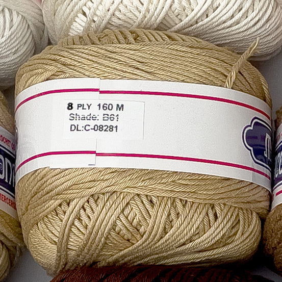 8ply Monaco Mercerized Crochet Cotton Thread Yarn 160m (100g)