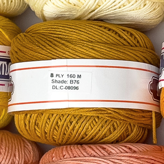 8ply Monaco Mercerized Crochet Cotton Thread Yarn 160m (100g)