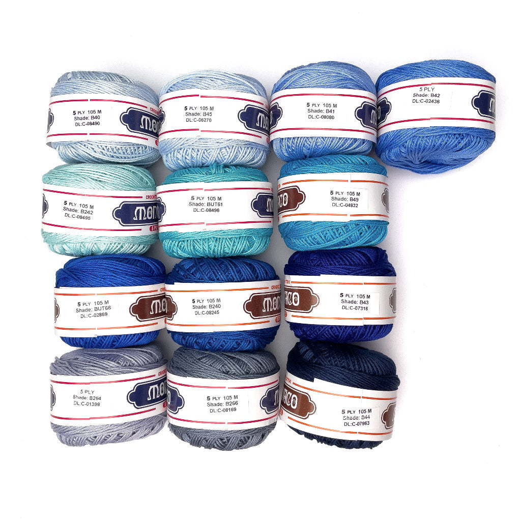 5ply Monaco Mercerized Crochet Cotton Thread Yarn 105m (40g)