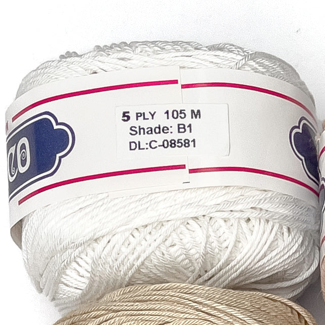 5ply Monaco Mercerized Crochet Cotton Thread Yarn 105m (40g)