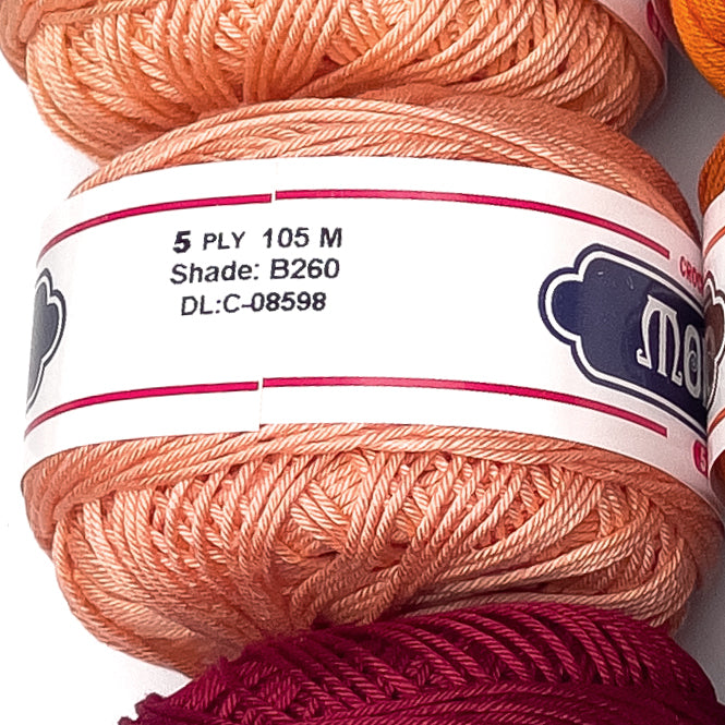 5ply Monaco Mercerized Crochet Cotton Thread Yarn 105m (40g)