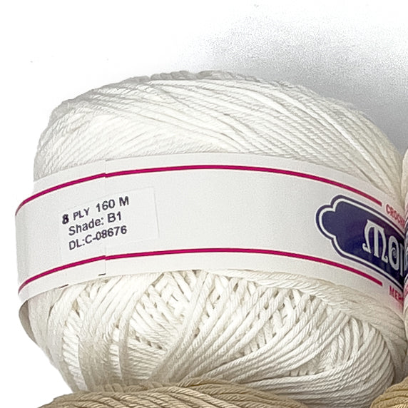 8ply Monaco Mercerized Crochet Cotton 160m (100g) – Dyno Makes