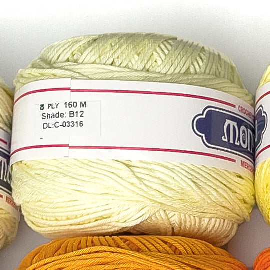 8ply Monaco Mercerized Crochet Cotton Thread Yarn 160m (100g)