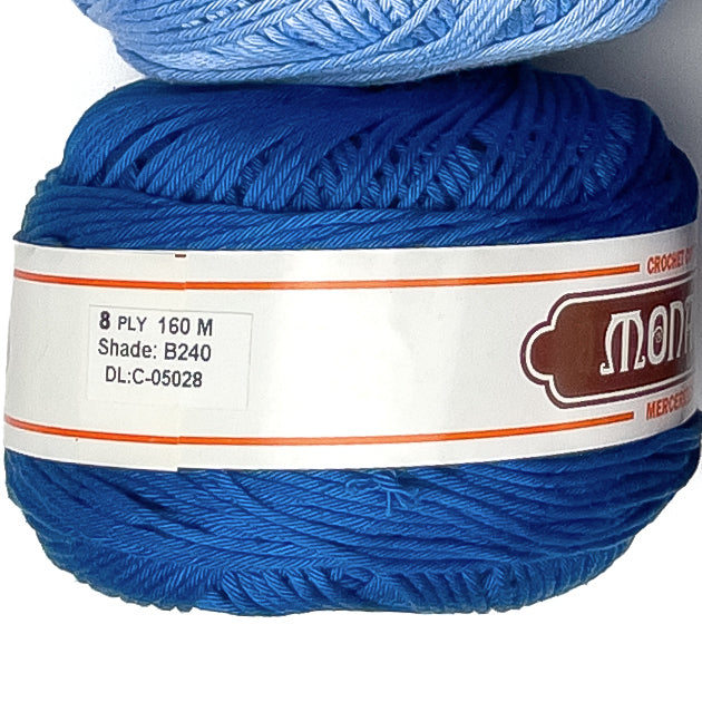 8ply Monaco Mercerized Crochet Cotton Thread Yarn 160m (100g)