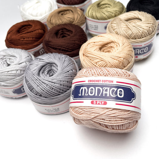 5ply Monaco Mercerized Crochet Cotton Thread Yarn 105m (40g)