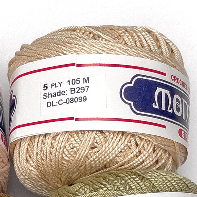 5ply Monaco Mercerized Crochet Cotton Thread Yarn 105m (40g)