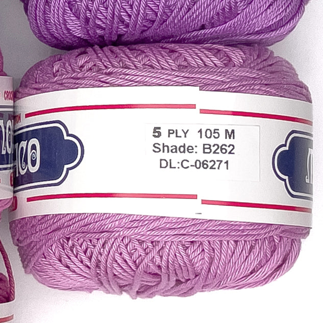 5ply Monaco Mercerized Crochet Cotton Thread Yarn 105m (40g)