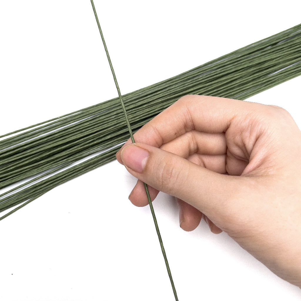 30pcs / 50pcs Floral Wire Paper Coated 1mm #18 2mm #12 gauge 40cm for Crochet Flower Stem and Leaves
