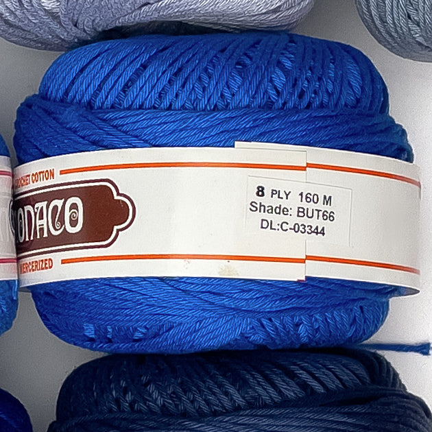 8ply Monaco Mercerized Crochet Cotton Thread Yarn 160m (100g)