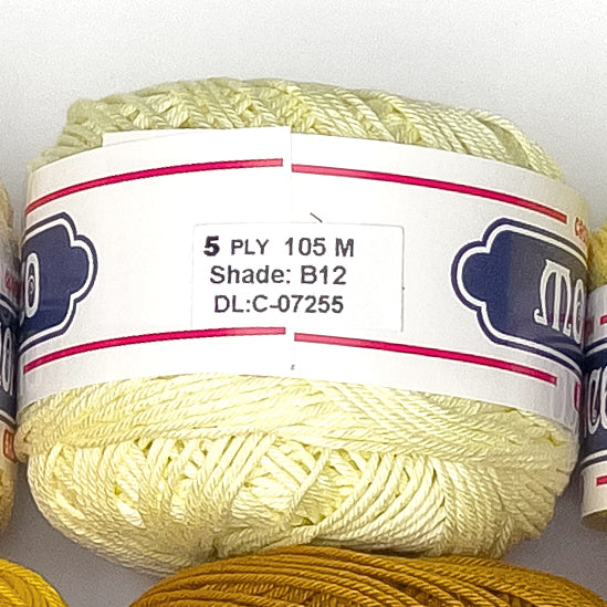 5ply Monaco Mercerized Crochet Cotton Thread Yarn 105m (40g)