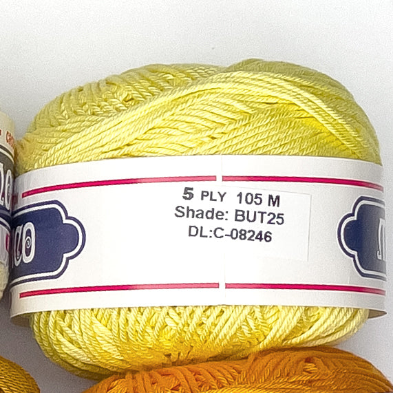 5ply Monaco Mercerized Crochet Cotton Thread Yarn 105m (40g)