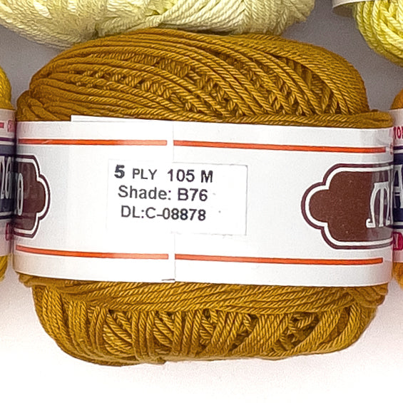 5ply Monaco Mercerized Crochet Cotton Thread Yarn 105m (40g)