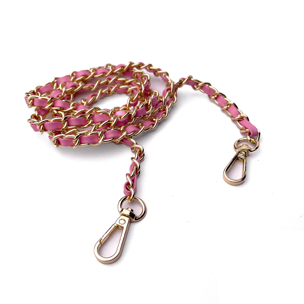 120cm Bag Strap PU Leather and Metal Purse Replacement Chain Crossbody Handbag DIY Accessory Straps