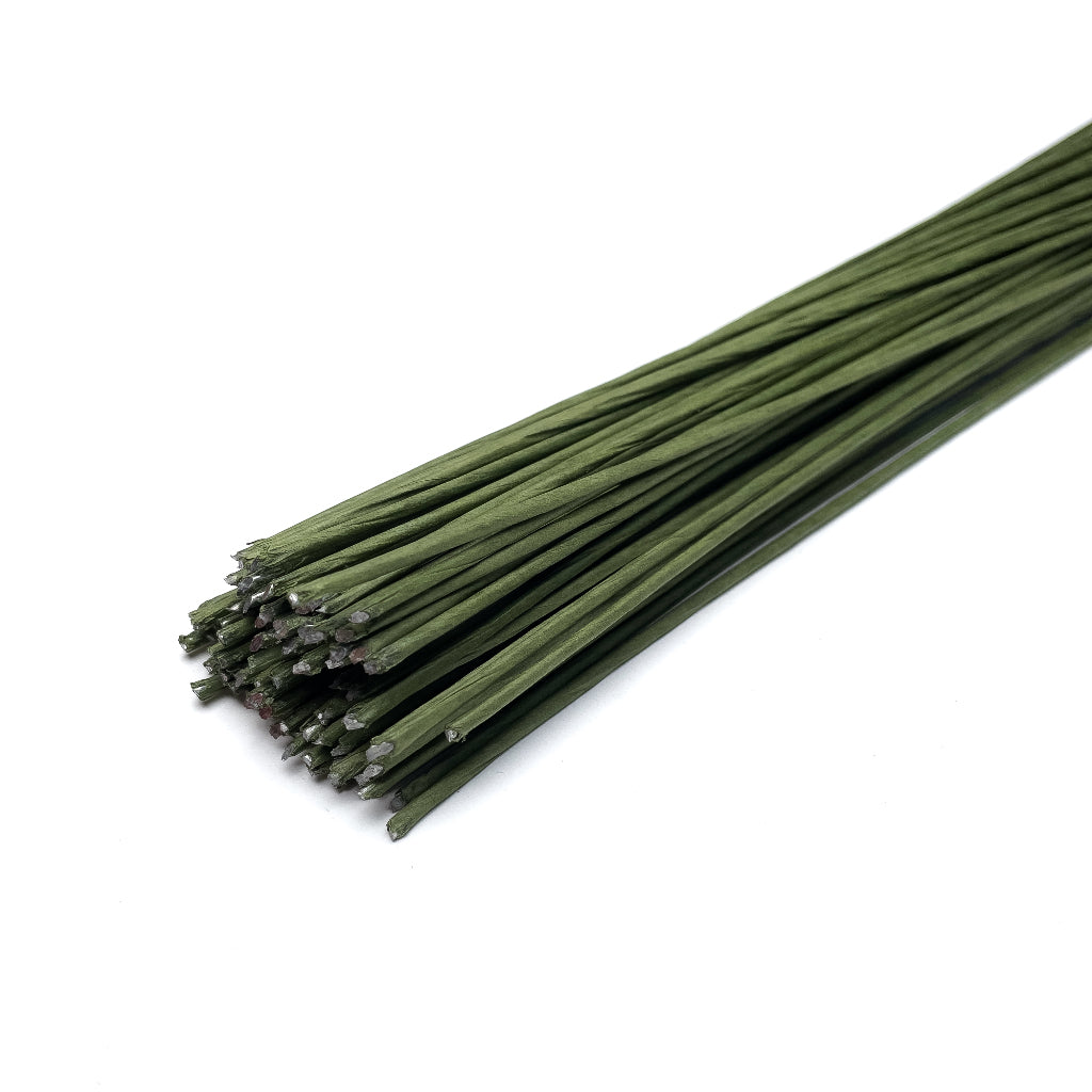 30pcs / 50pcs Floral Wire Paper Coated 1mm #18 2mm #12 gauge 40cm for Crochet Flower Stem and Leaves