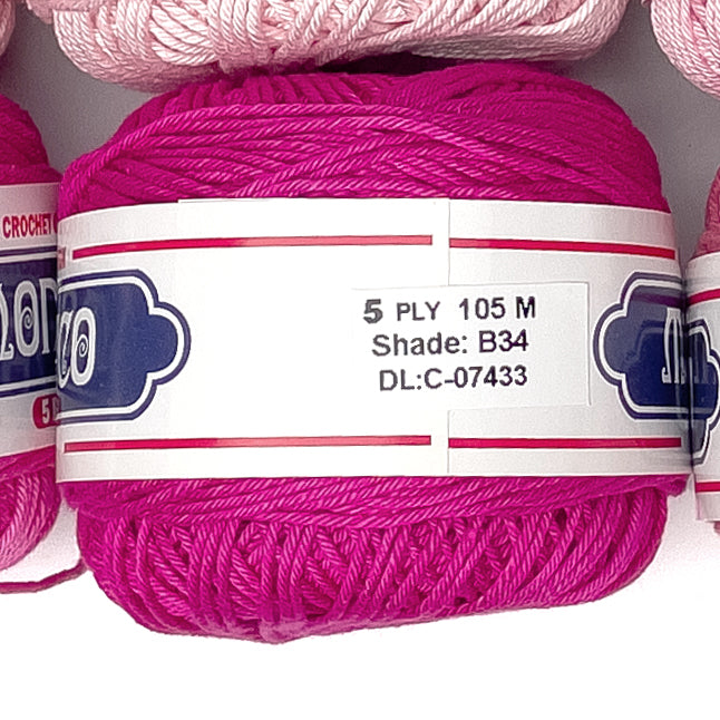 5ply Monaco Mercerized Crochet Cotton Thread Yarn 105m (40g)