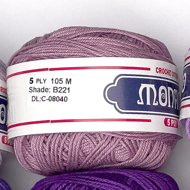 5ply Monaco Mercerized Crochet Cotton Thread Yarn 105m (40g)