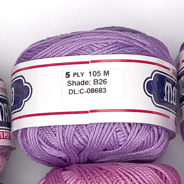 5ply Monaco Mercerized Crochet Cotton Thread Yarn 105m (40g)