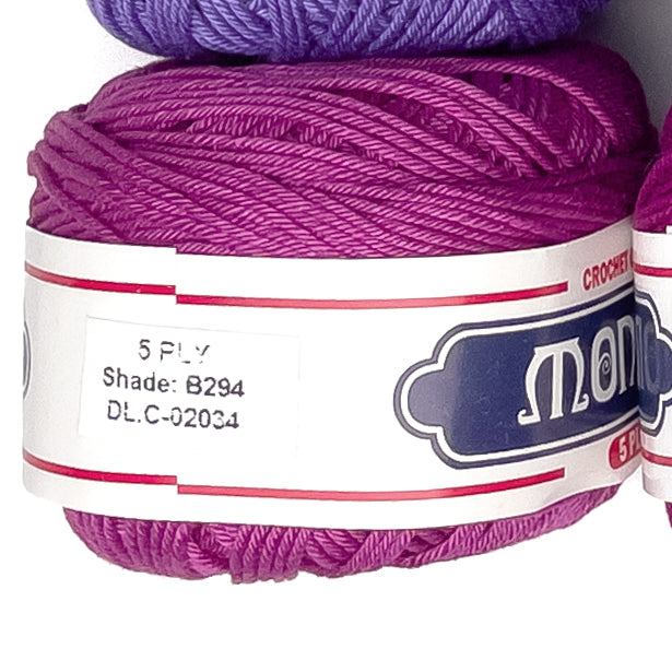 5ply Monaco Mercerized Crochet Cotton Thread Yarn 105m (40g)