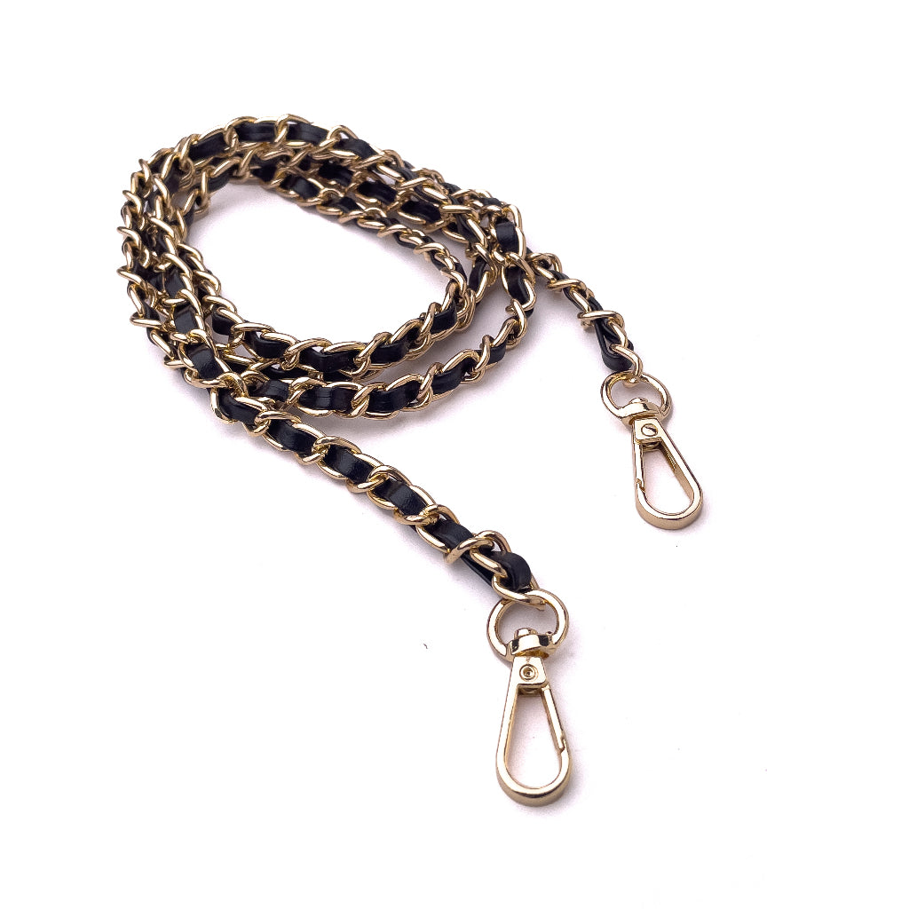 120cm Bag Strap PU Leather and Metal Purse Replacement Chain Crossbody Handbag DIY Accessory Straps