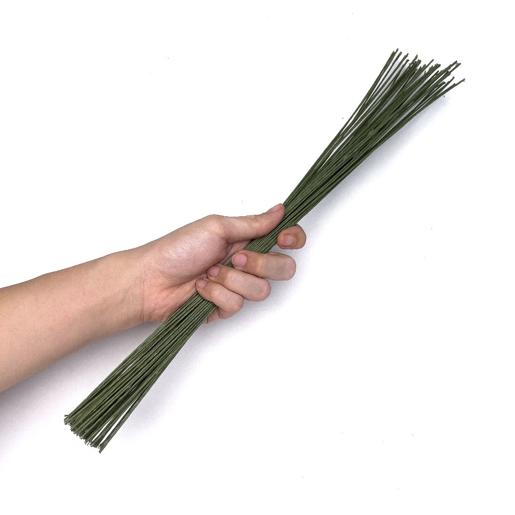 30pcs / 50pcs Floral Wire Paper Coated 1mm #18 2mm #12 gauge 40cm for Crochet Flower Stem and Leaves