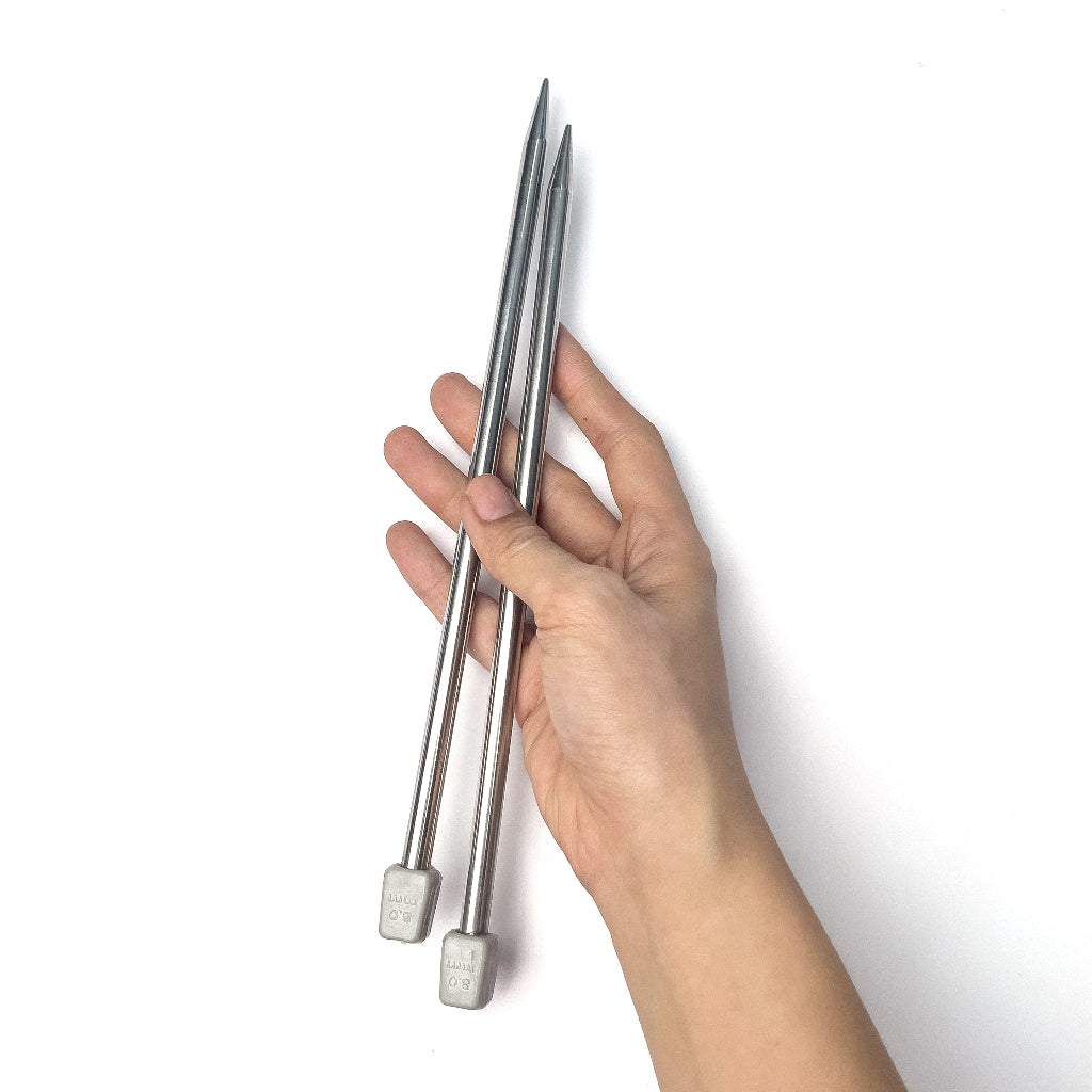 25cm Straight Single-Pointed Knitting Needles Needle Metal Stainless Steel