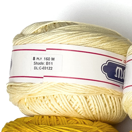 8ply Monaco Mercerized Crochet Cotton Thread Yarn 160m (100g)