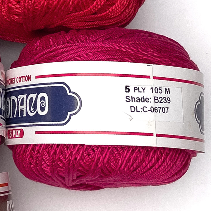 5ply Monaco Mercerized Crochet Cotton Thread Yarn 105m (40g)