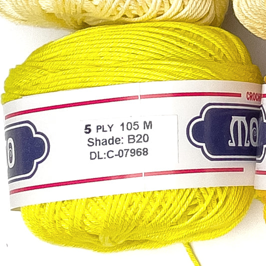 5ply Monaco Mercerized Crochet Cotton Thread Yarn 105m (40g)