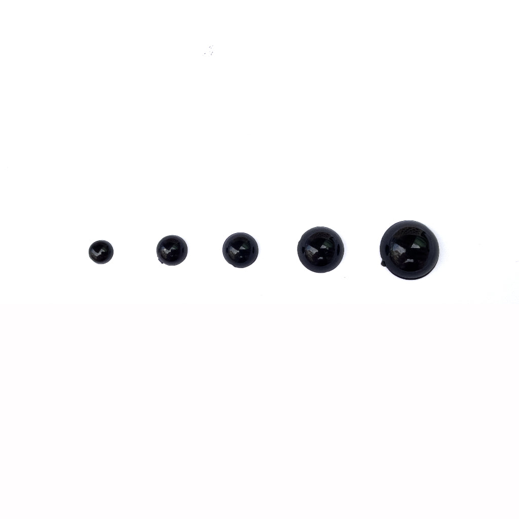 Round Flat Back Flatback Black Plastic Eyes / Nose for Dolls and Amigurumi (10pcs)