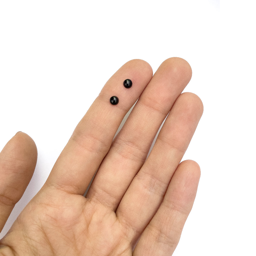 Round Flat Back Flatback Black Plastic Eyes / Nose for Dolls and Amigurumi (10pcs)