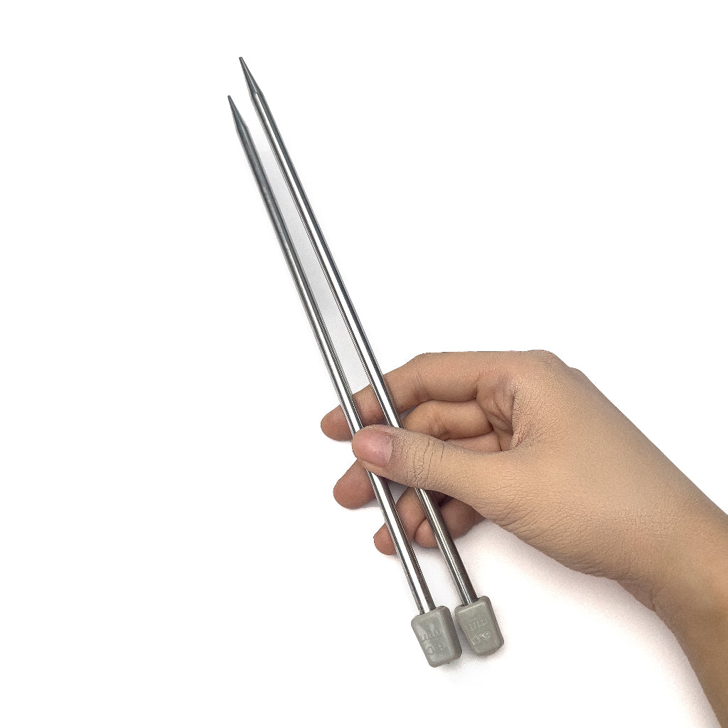 25cm Straight Single-Pointed Knitting Needles Needle Metal Stainless Steel