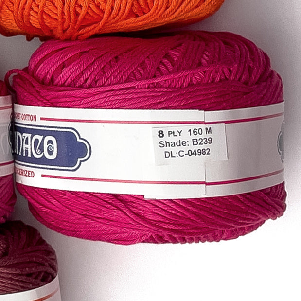 8ply Monaco Mercerized Crochet Cotton Thread Yarn 160m (100g)