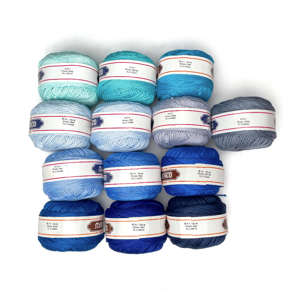 8ply Monaco Mercerized Crochet Cotton Thread Yarn 160m (100g)