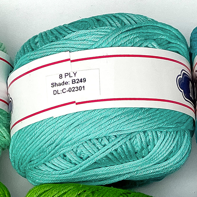 8ply Monaco Mercerized Crochet Cotton Thread Yarn 160m (100g)