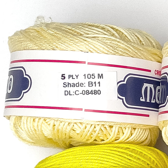 5ply Monaco Mercerized Crochet Cotton Thread Yarn 105m (40g)