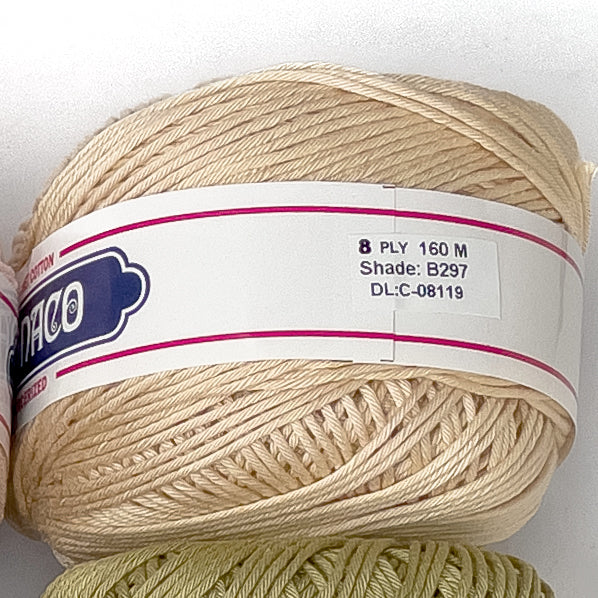 8ply Monaco Mercerized Crochet Cotton Thread Yarn 160m (100g)