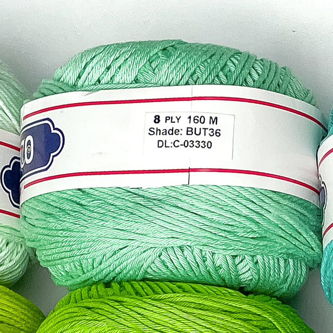 8ply Monaco Mercerized Crochet Cotton Thread Yarn 160m (100g)