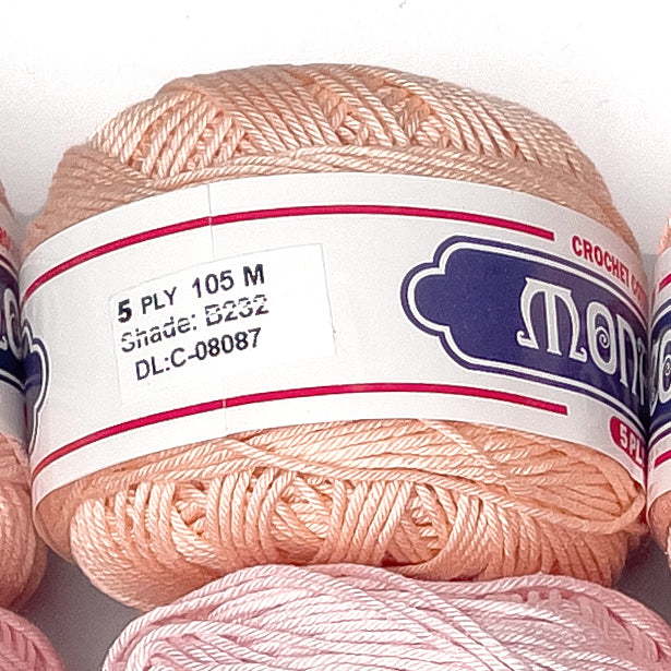 5ply Monaco Mercerized Crochet Cotton Thread Yarn 105m (40g)