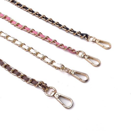 120cm Bag Strap PU Leather and Metal Purse Replacement Chain Crossbody Handbag DIY Accessory Straps