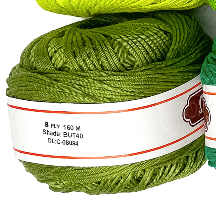 8ply Monaco Mercerized Crochet Cotton Thread Yarn 160m (100g)