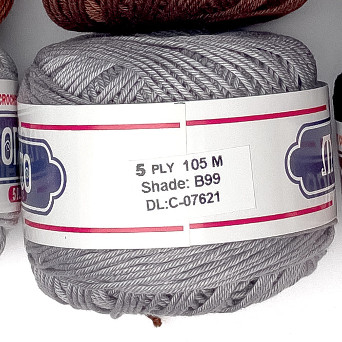 5ply Monaco Mercerized Crochet Cotton Thread Yarn 105m (40g)