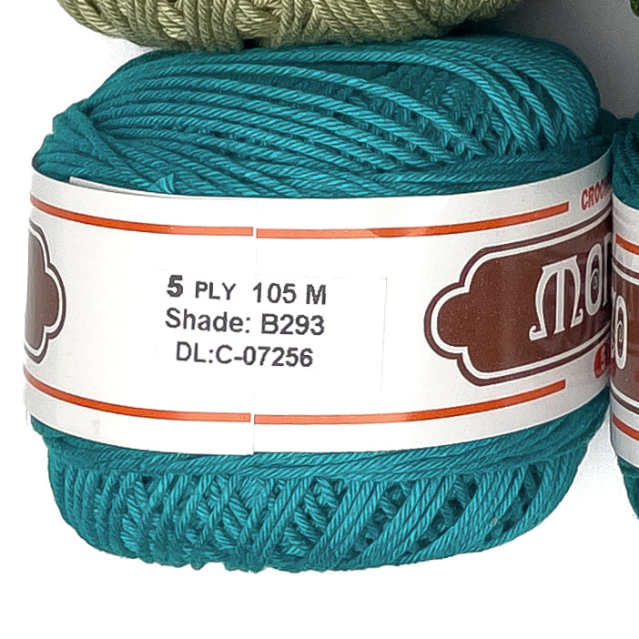 5ply Monaco Mercerized Crochet Cotton Thread Yarn 105m (40g)