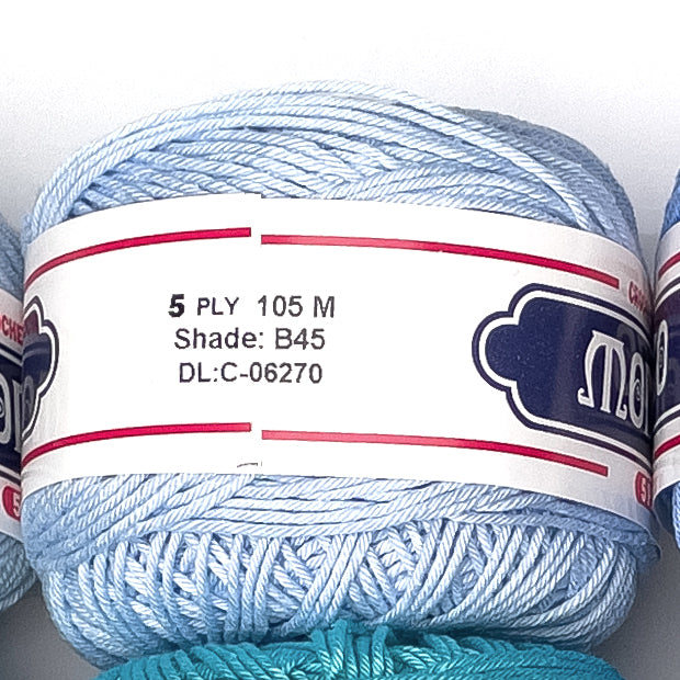 5ply Monaco Mercerized Crochet Cotton Thread Yarn 105m (40g)