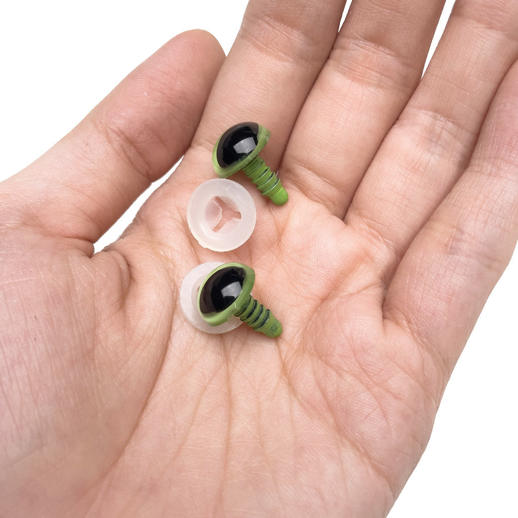 Cat Safety Eyes Colorful Slit Pupil Plastic Eyes with Washers 12mm and 15mm (2 pairs / 4pcs)