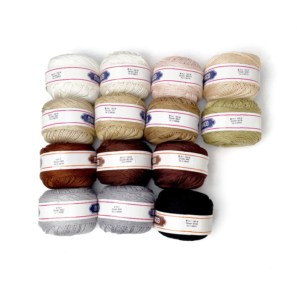 8ply Monaco Mercerized Crochet Cotton Thread Yarn 160m (100g)