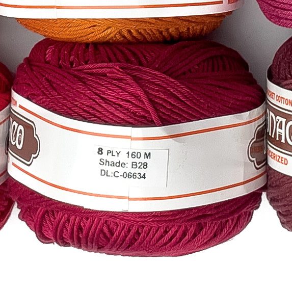 8ply Monaco Mercerized Crochet Cotton Thread Yarn 160m (100g)