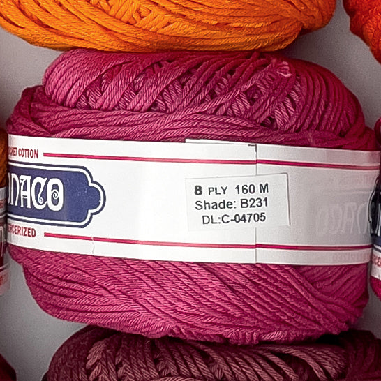 8ply Monaco Mercerized Crochet Cotton Thread Yarn 160m (100g)