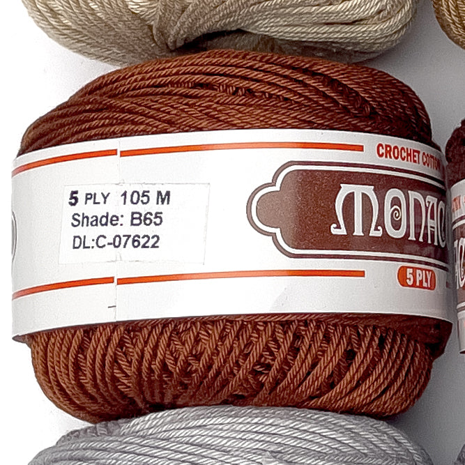 5ply Monaco Mercerized Crochet Cotton Thread Yarn 105m (40g)