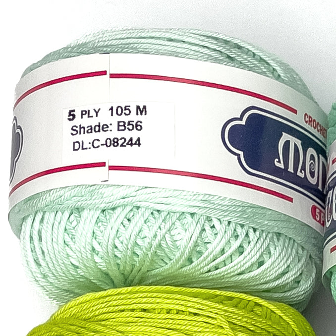 5ply Monaco Mercerized Crochet Cotton Thread Yarn 105m (40g)