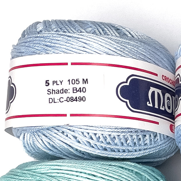 5ply Monaco Mercerized Crochet Cotton Thread Yarn 105m (40g)